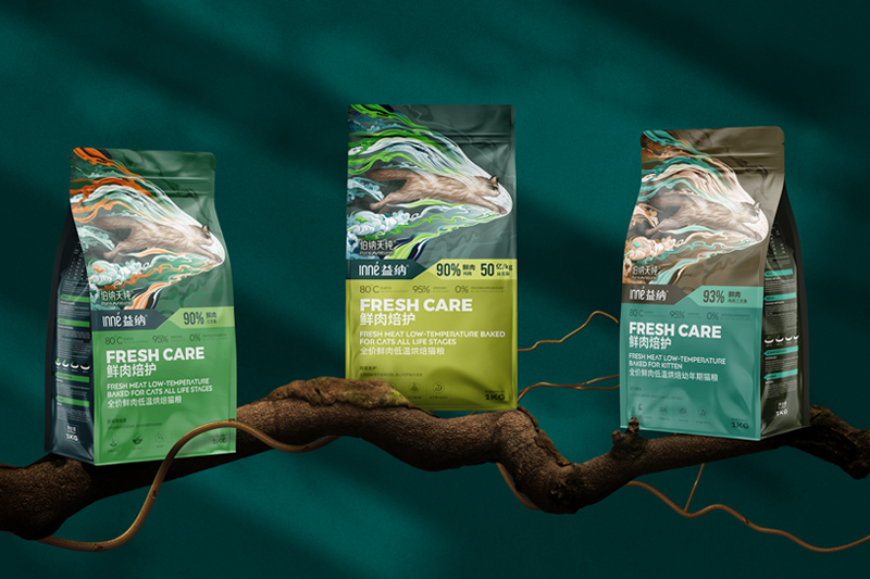 寵物貓糧包裝設(shè)計(jì) 益納秘境逐奇系列